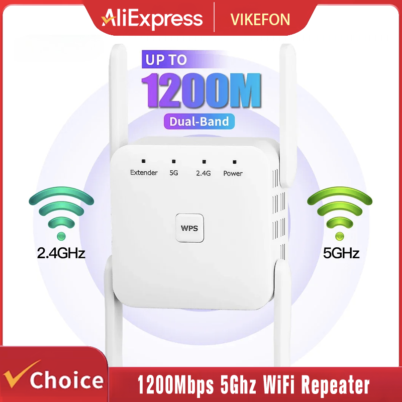 Smart Home Network - Penguat Sinyal WiFi Nirkabel 1200Mbps 5Ghz,