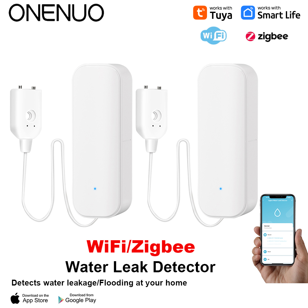 Wifi Water Leak Detector - Sensor Air WiFi/Zigbee Tuya Alarm Kebocoran
