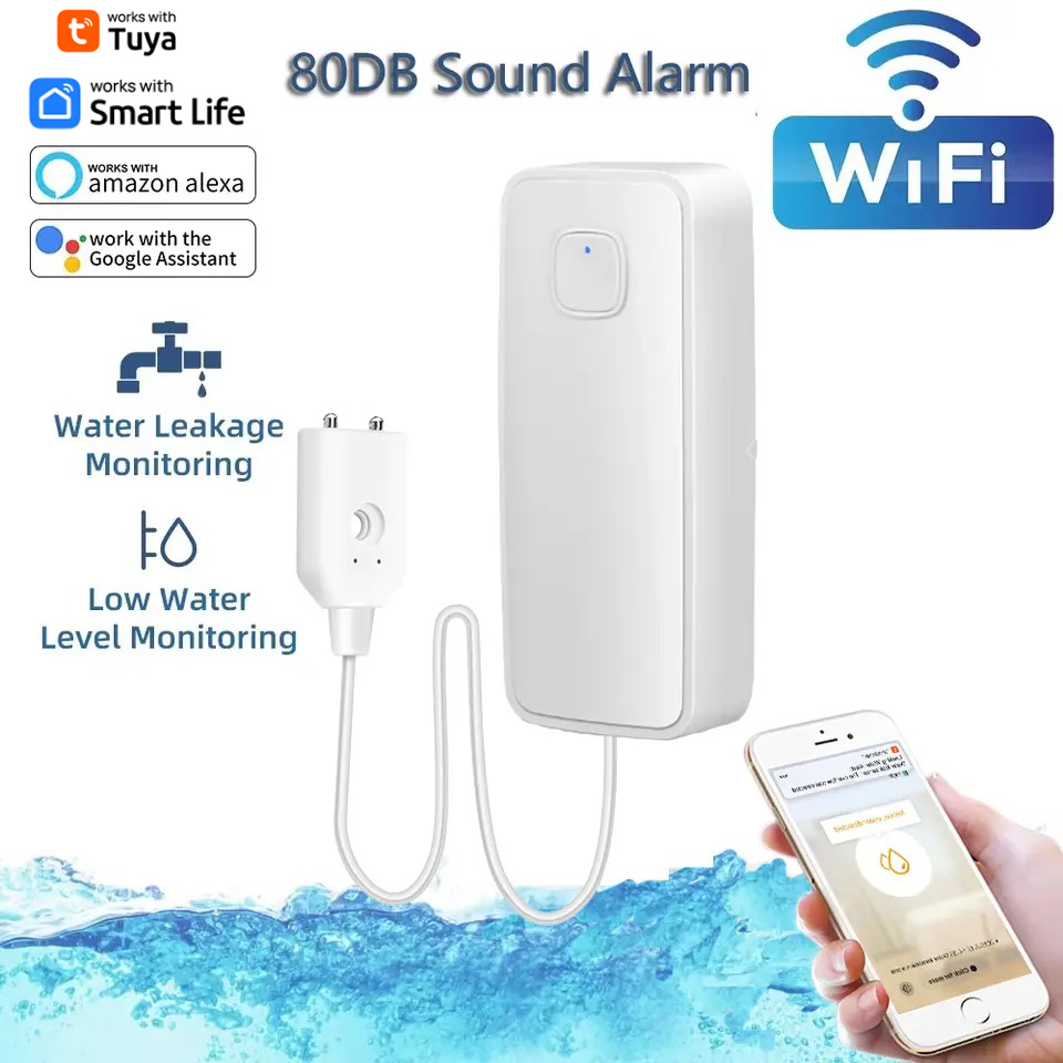 Wifi Water Leak Detector - Tuya detektor jarak jauh Sensor kebocoran