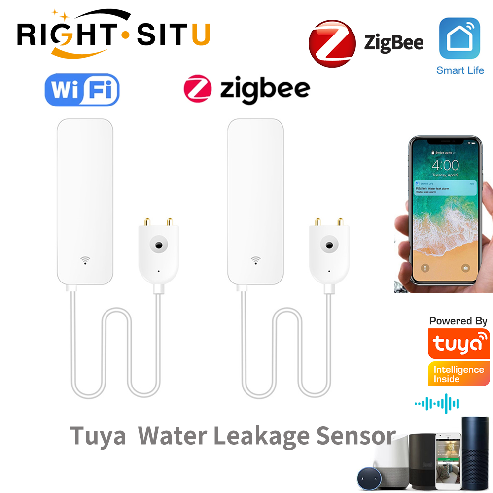 Wifi Water Leak Detector - Sensor Kebocoran Air WiFi Tuya, Detektor