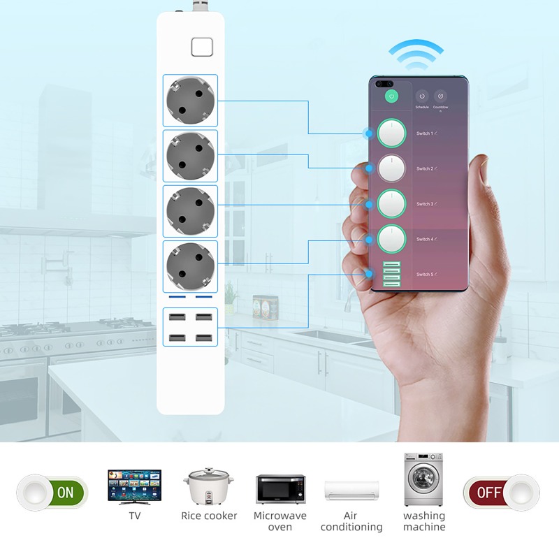 Smart Power Strip - Strip Daya Pintar WIFI 4 Stopkontak