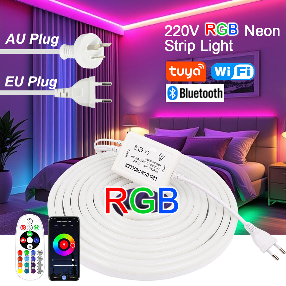 Smart Power Strip - Strip LED Neon RGB 220V dengan