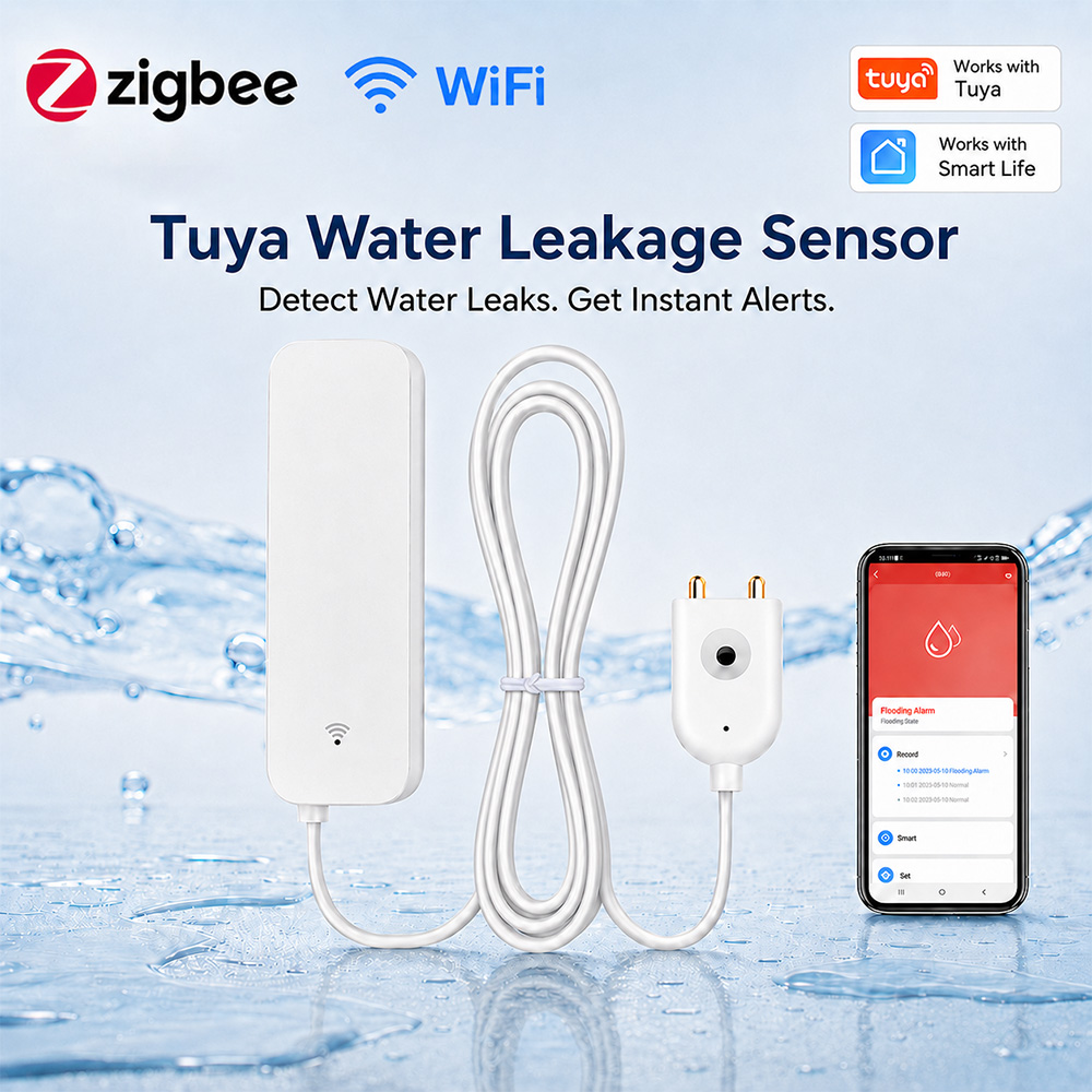 Wifi Water Leak Detector - ZigBee WiFi Sensor Kebocoran Air Detektor