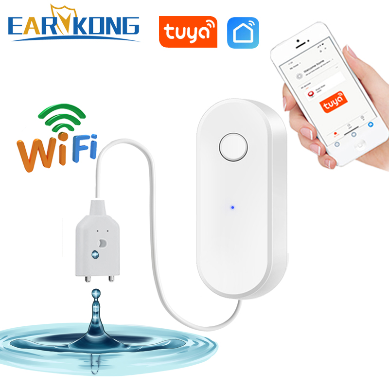 Wifi Water Leak Detector - EARYKONG Tuya detektor Alarm, pendeteksi Sensor