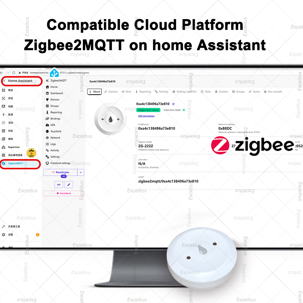 Zigbee Detektor Air Sensor Keb - Wifi Water Leak Detector ulasan dan harga