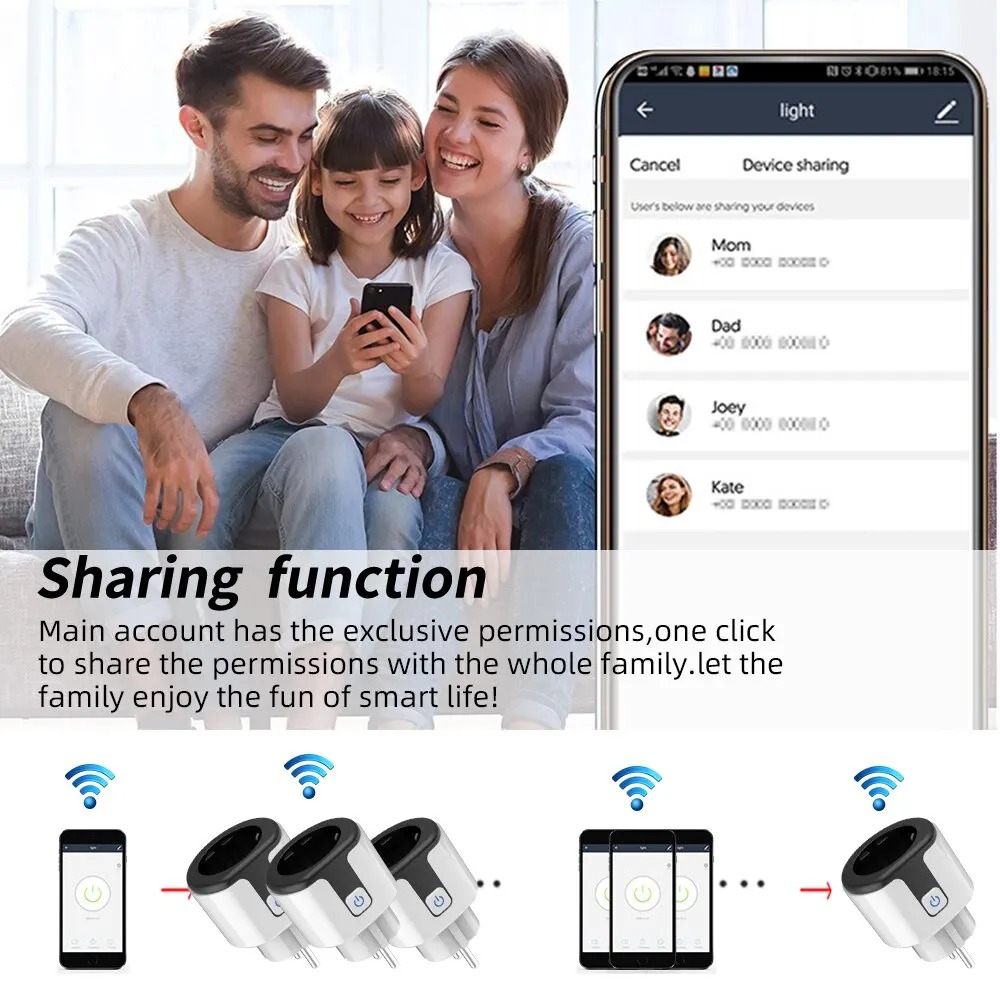 Stop Kontak Pintar WiFi EU, Be - Smart Home Network ulasan dan harga