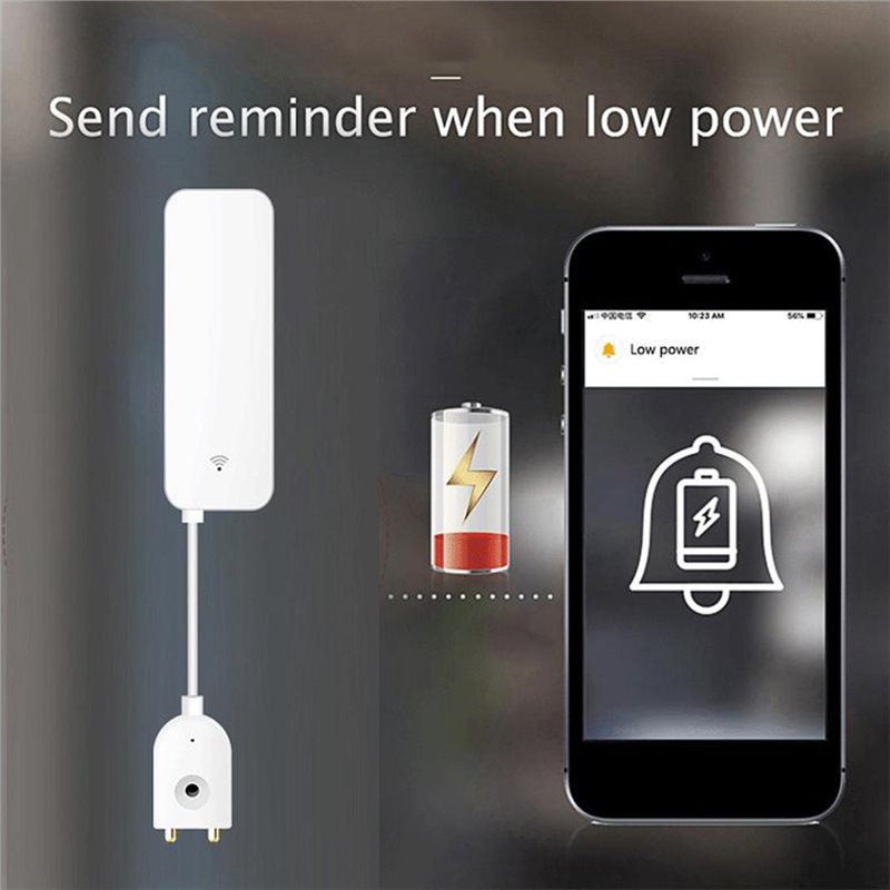 DTEN-Tuya, Sensor Kebocoran Ai - Wifi Water Leak Detector ulasan dan harga