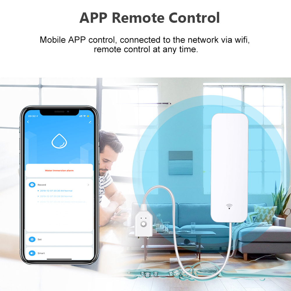 Sensor Kebocoran Air WiFi Tuya - Wifi Water Leak Detector ulasan dan harga