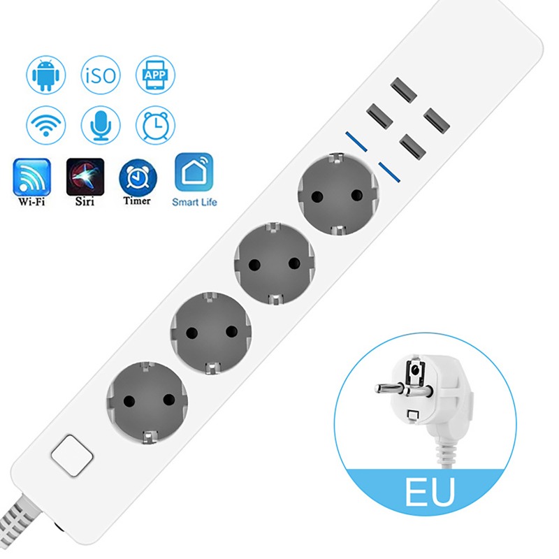 Strip Daya Pintar WIFI 4 Stopk - Smart Power Strip ulasan dan harga
