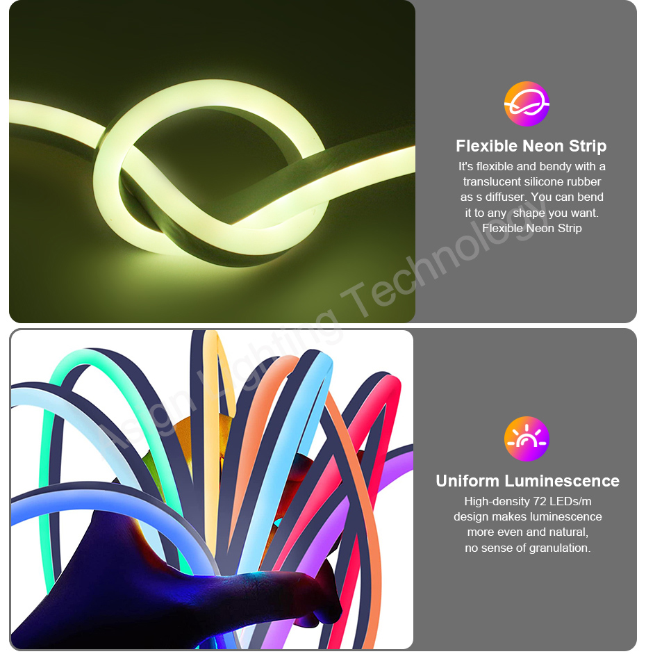 Strip LED Neon RGB 220V dengan - Smart Power Strip ulasan dan harga