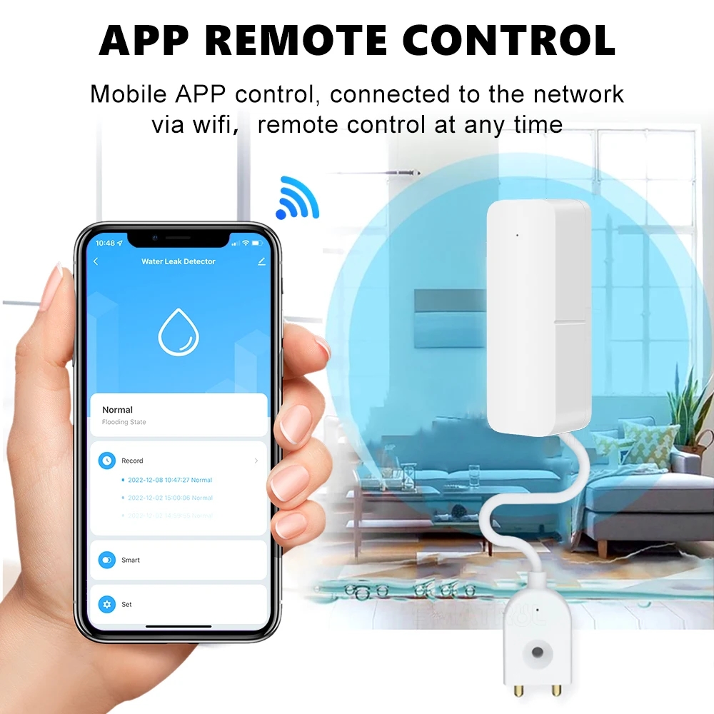 Tuya Remote Monitor Sensor keb - Wifi Water Leak Detector ulasan dan harga