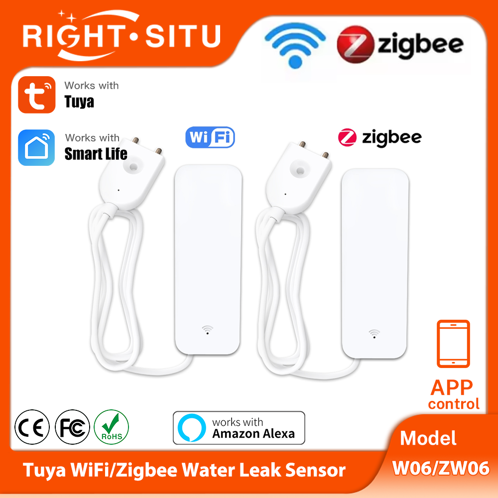 Tuya WiFi Zigbee Sensor Air De - Wifi Water Leak Detector ulasan dan harga