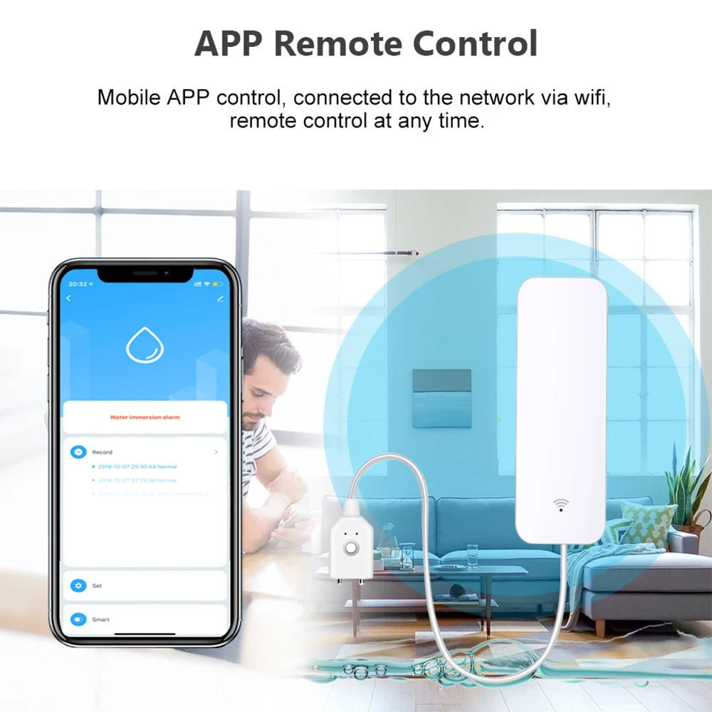 Tuya WiFi Zigbee Sensor Air De - Wifi Water Leak Detector ulasan dan harga