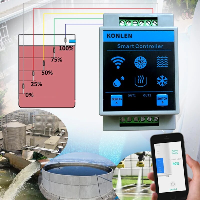 KONLEN Tuya Sensor ketinggian  - Wifi Water Leak Detector ulasan dan harga