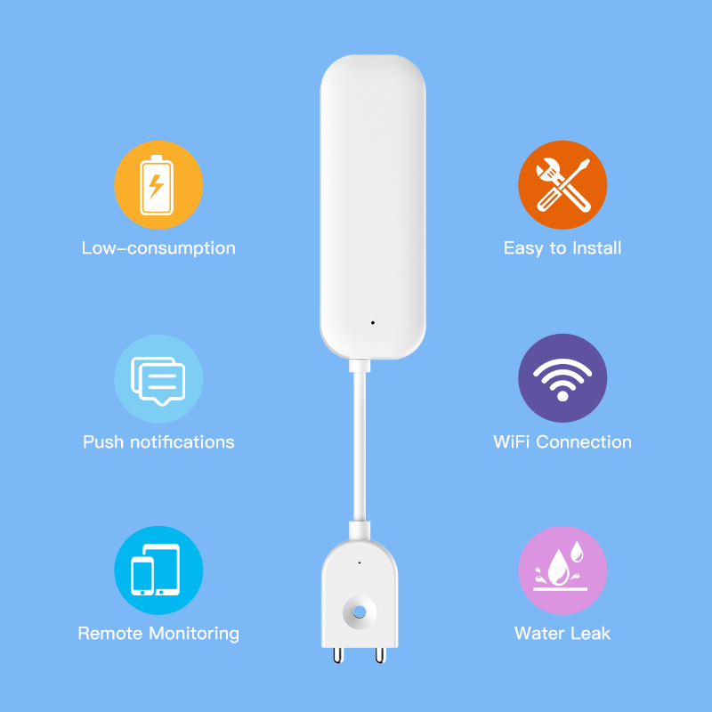 Tuya WiFi ZigBee Sensor Air Al - Wifi Water Leak Detector ulasan dan harga