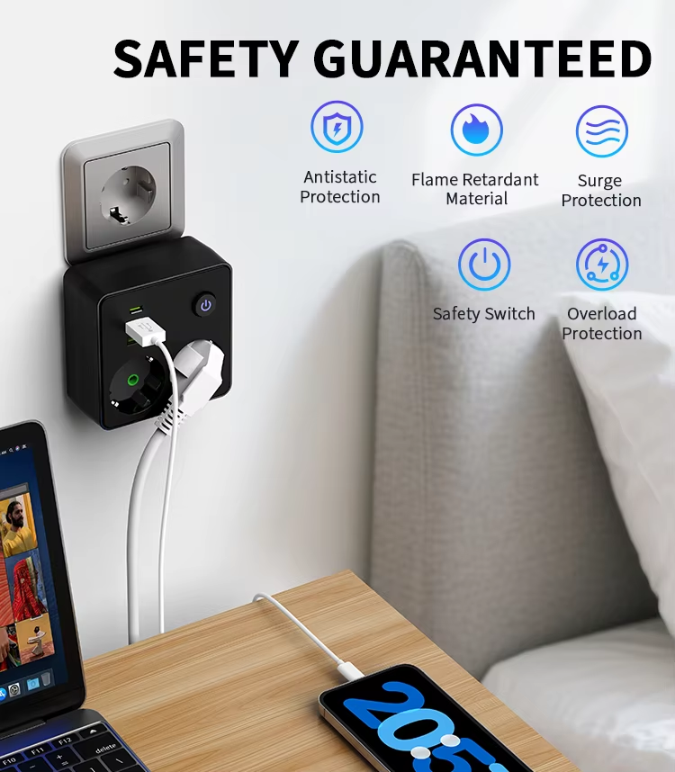 Stop Kontak Dinding Charger EU - Smart Power Strip ulasan dan harga